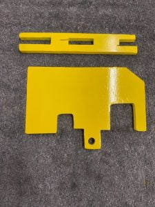 Metal Lock Powder Coated in Yellow.